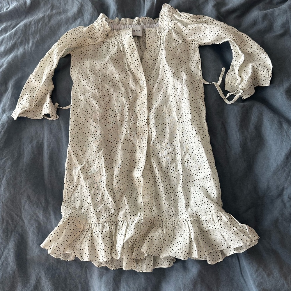 Sleeper Cream and Black Polka Dot Dress petite